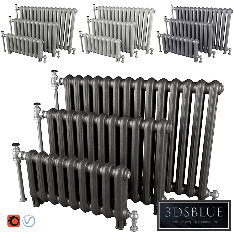 Cast iron radiators 3DS Max - thumbnail 3