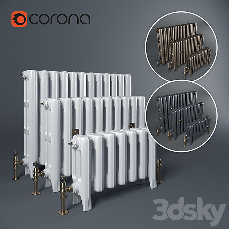 Castrads Cast Iron Radiators 3DS Max - thumbnail 1