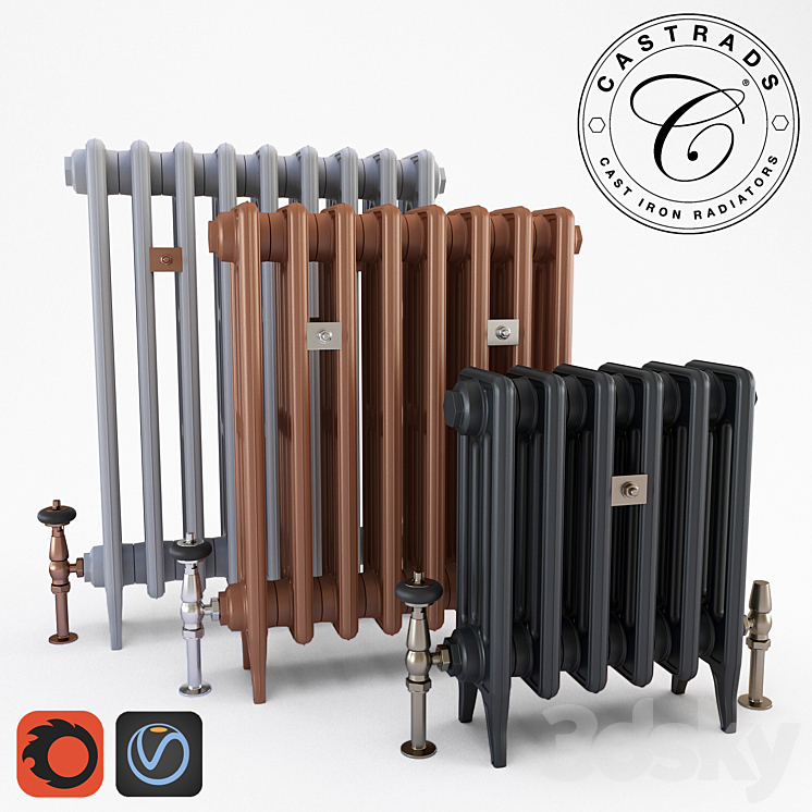 Castrads Cast Iron Radiators 3DS Max - thumbnail 1