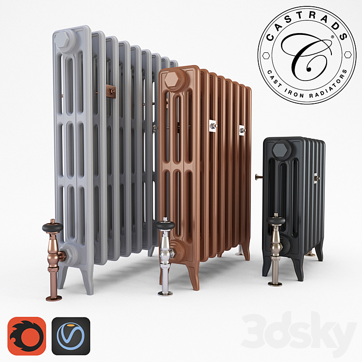 Castrads Cast Iron Radiators 3DS Max - thumbnail 2