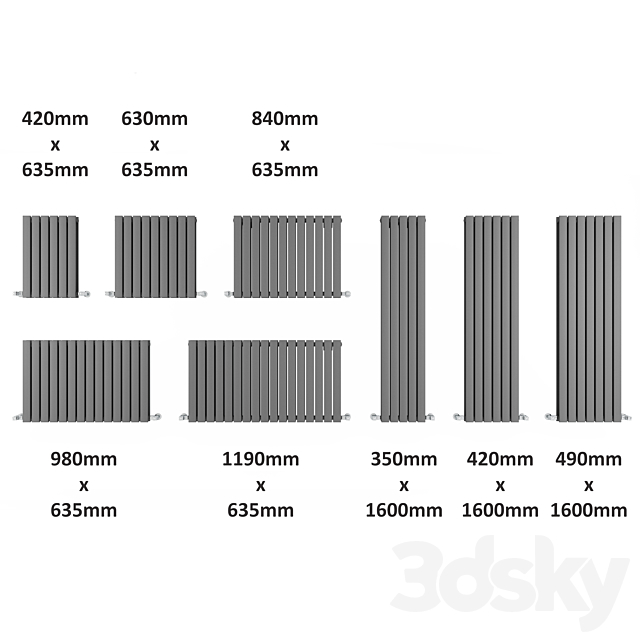 Double Panel Radiator – Milano Alpha Radiator 3ds Max - thumbnail 3