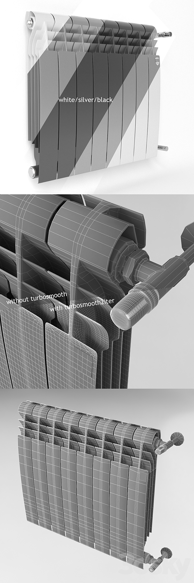 Heating radiator BiLiner Noir Sable by Royal Thermo 3DS Max Model - thumbnail 3