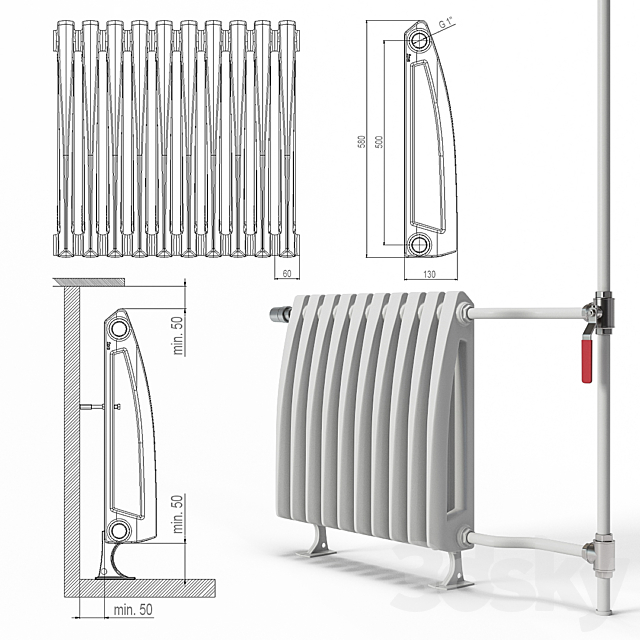 Heating radiator Viadrus_Style 3DSMax File - thumbnail 3