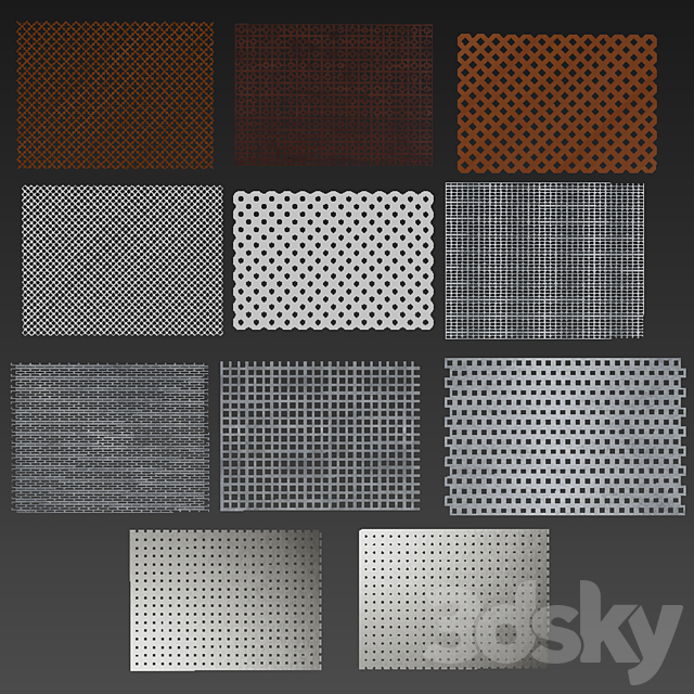 Perforated panel 3DSMax File - thumbnail 7