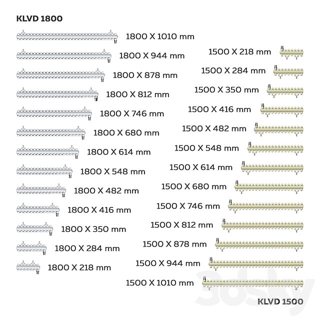 Radiators Zehnder Kleo KLVD. KLHD 3DSMax File - thumbnail 3
