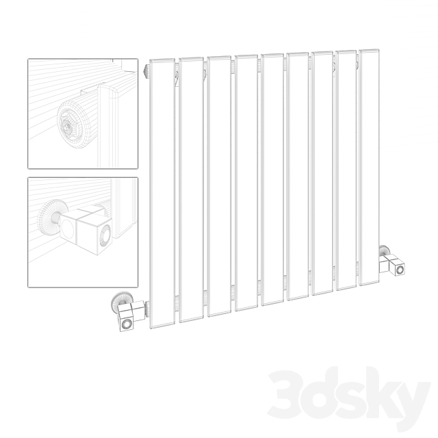 Single Panel Radiator – Milano Alpha Radiator 3DSMax File - thumbnail 2