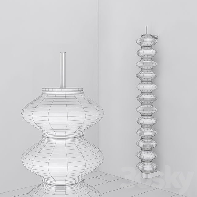 Stylish radiators Milano Tubes (Floor and pendant) 3DS Max Model - thumbnail 3