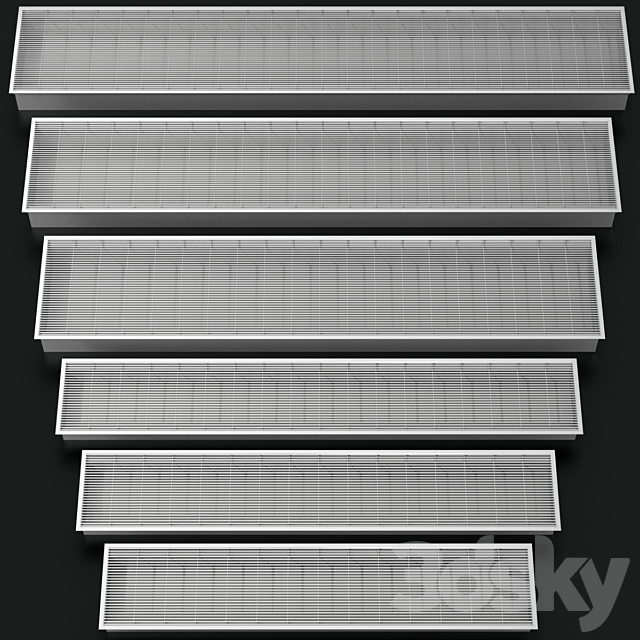 Underfloor recessed convector heating radiator 3ds Max - thumbnail 3