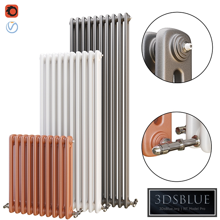 Wall mounted heating radiator 3DS Max - thumbnail 3