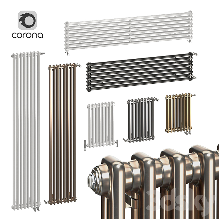 Zehnder Charleston Radiators 2C 3DS Max - thumbnail 1