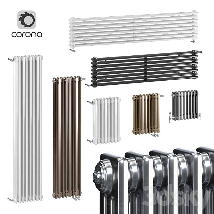 Zehnder Charleston radiators 3C 3DS Max - thumbnail 1