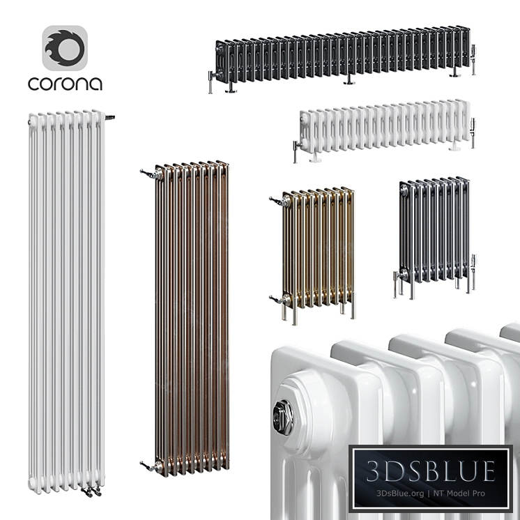 Zehnder Charleston radiators 4C 3DS Max - thumbnail 3