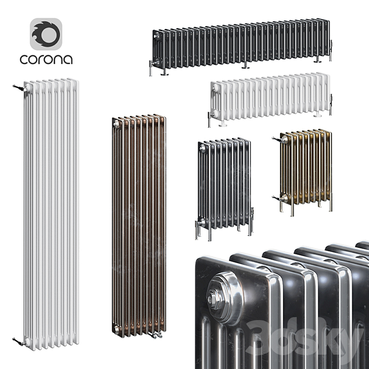 Zehnder Charleston radiators 5C 3DS Max - thumbnail 1