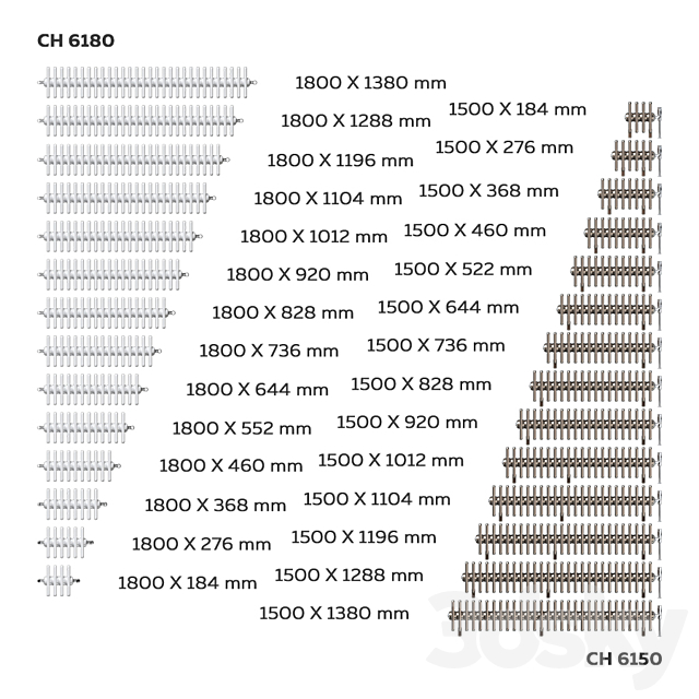 Zehnder Charleston radiators 6C 3DSMax File - thumbnail 5