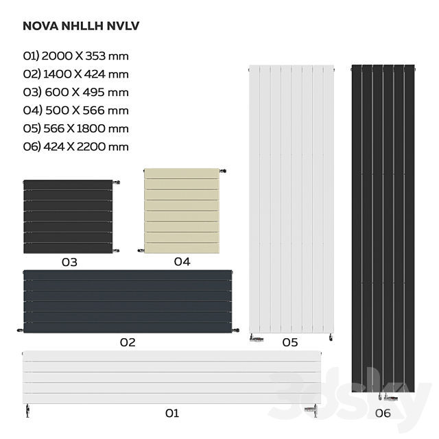 Zehnder Nova NHLLH NVLV 3ds Max - thumbnail 3