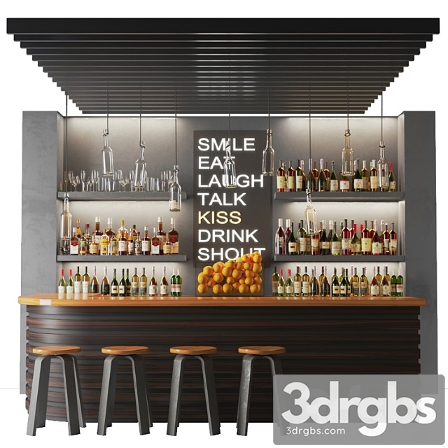 Bar counter in a restaurant with collection alcohol. bar - thumbnail 1