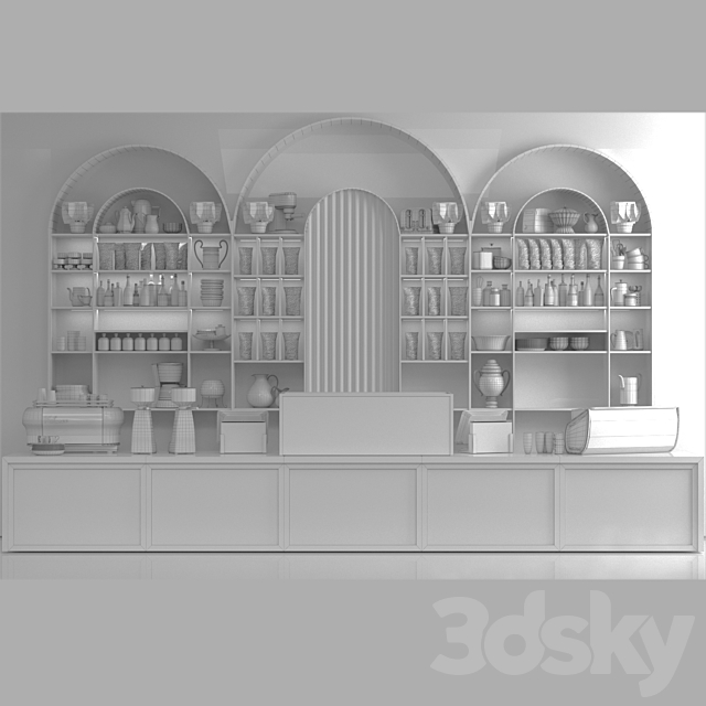 A huge design project for a cafe with desserts and a designer coffee machine. coffee point 3DS Max Model - thumbnail 2