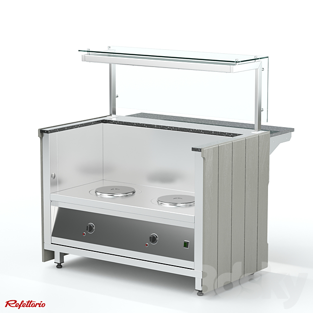 Bain-marie for first courses with electric burners RM1 Capital 3DS Max Model - thumbnail 2