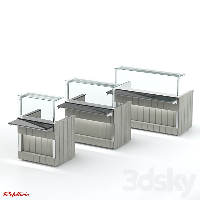 Bain-marie for first courses with electric burners RM1 Capital 3DS Max Model - thumbnail 3