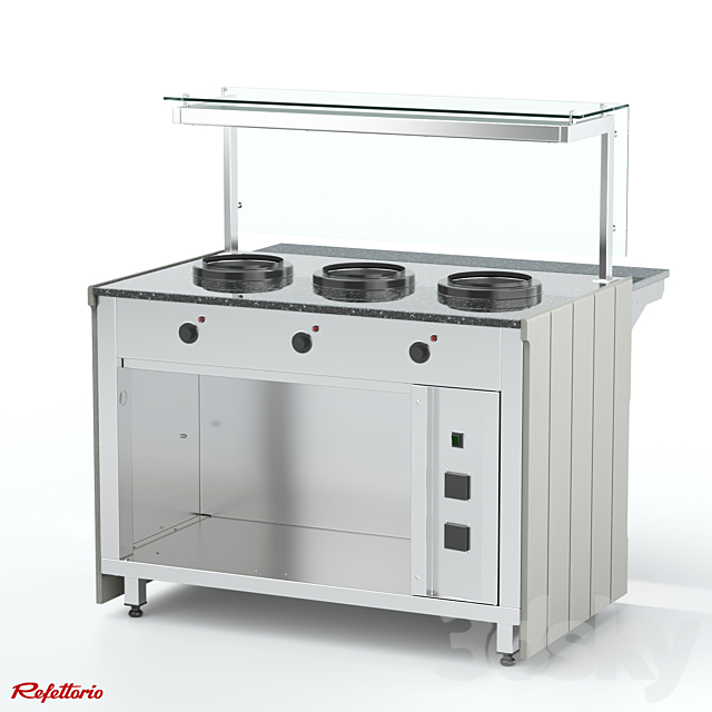 Bain-marie for first courses with electric soup bowls 5l RM1 xD Capital 3DS Max Model - thumbnail 2