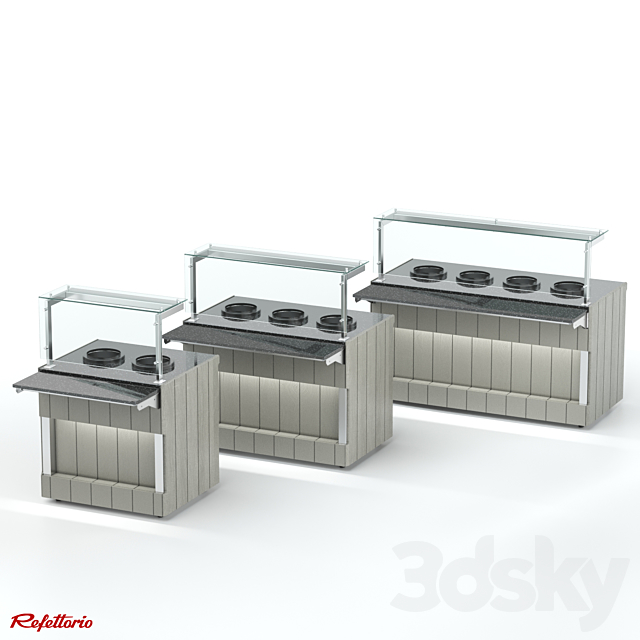 Bain-marie for first courses with electric soup bowls 5l RM1 xD Capital 3DS Max Model - thumbnail 3