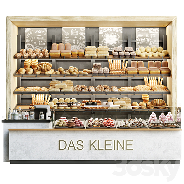 Bakery with pastries and desserts 3DSMax File - thumbnail 1