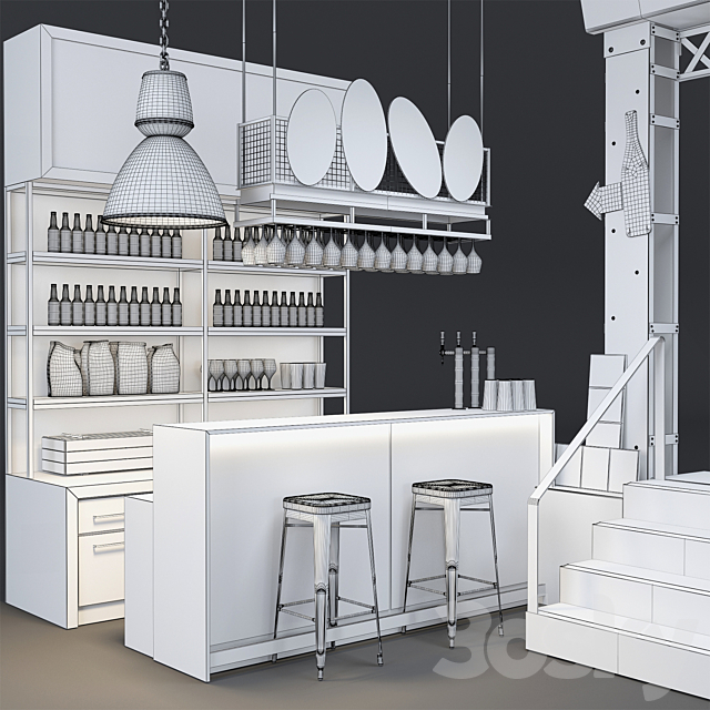 Bar Cafe Saporem Chueca 3DS Max Model - thumbnail 3