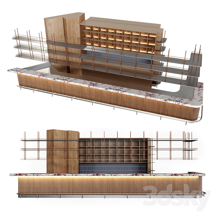 Bar Counter 2 3DS Max Model - thumbnail 1