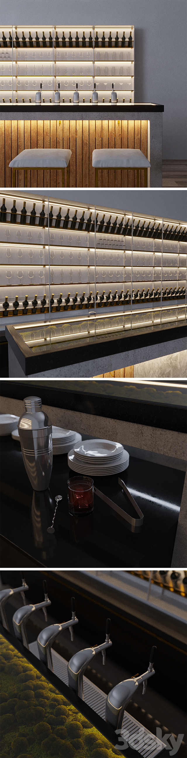 Bar counter 3ds Max - thumbnail 2