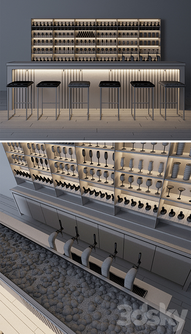 Bar counter 3ds Max - thumbnail 3