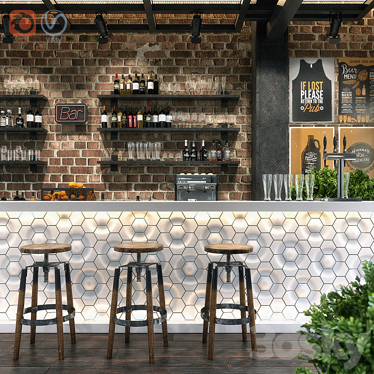 bar counter 3DS Max - thumbnail 1