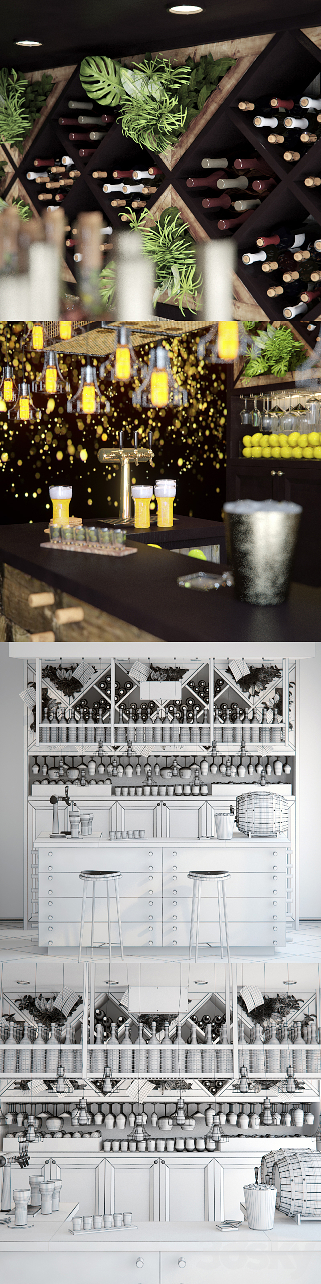 bar counter 3DS Max Model - thumbnail 3