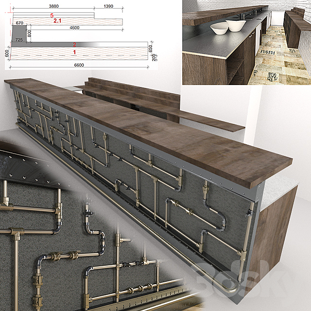 Bar counter 3DSMax File - thumbnail 1