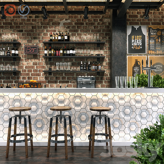 bar counter 3DSMax File - thumbnail 1