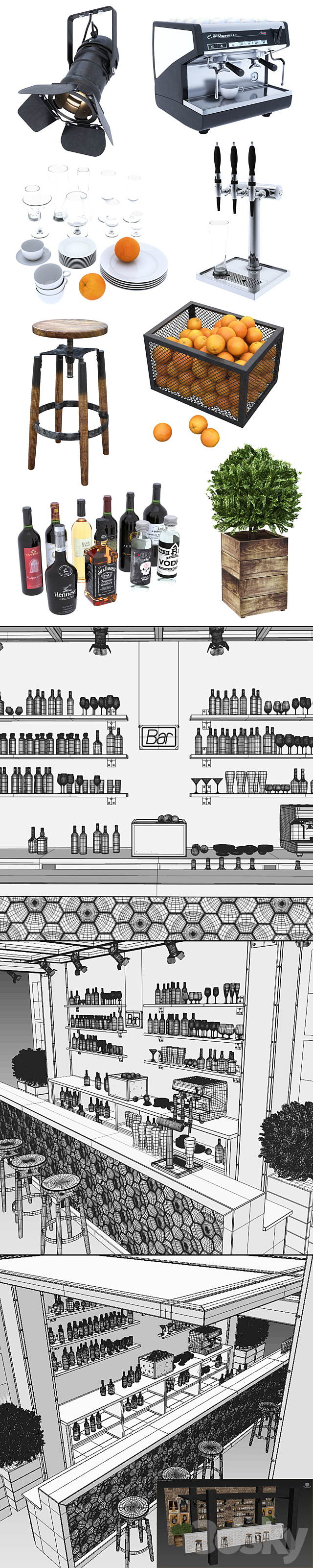 bar counter 3DSMax File - thumbnail 3