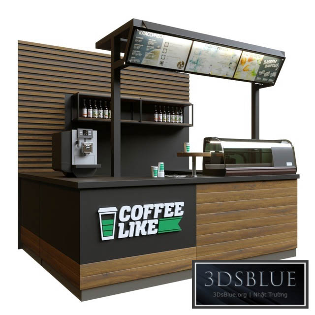 Bar counter coffee like 3DS Max - thumbnail 3