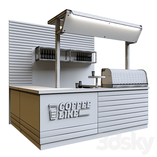 Bar counter coffee like 3DSMax File - thumbnail 3