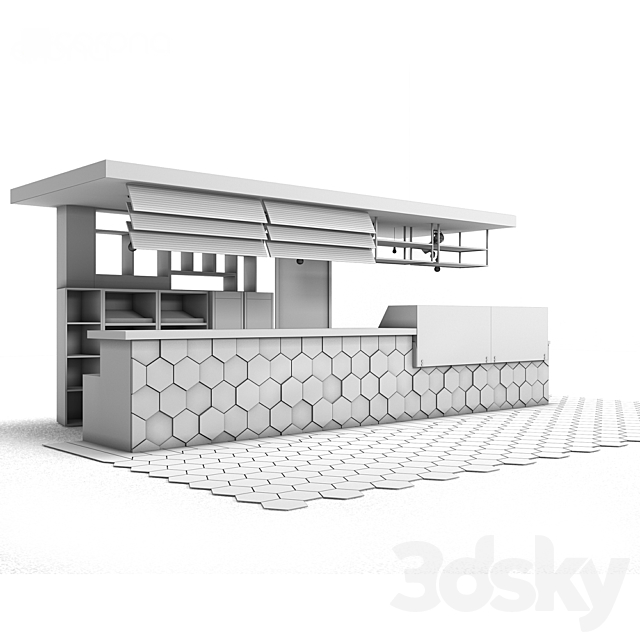 Bar counter for cafes and eateries 3DSMax File - thumbnail 3