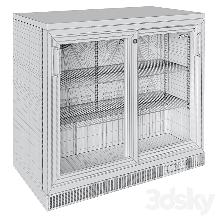 Bar refrigerated cabinet HICOLD SGD250SL 3DS Max Model - thumbnail 2