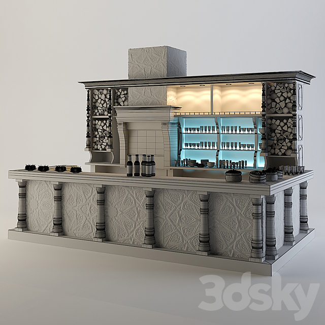 BAR SIDEBOARD 3DS Max Model - thumbnail 2