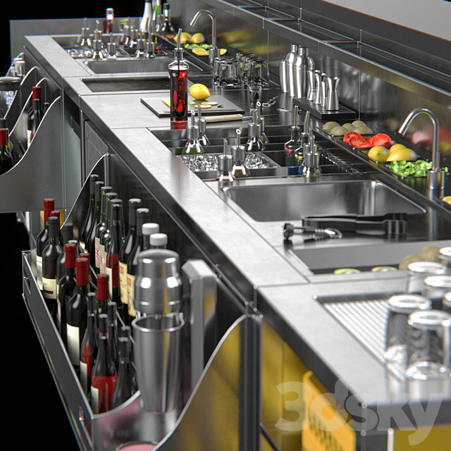 Bar station 3ds Max - thumbnail 2