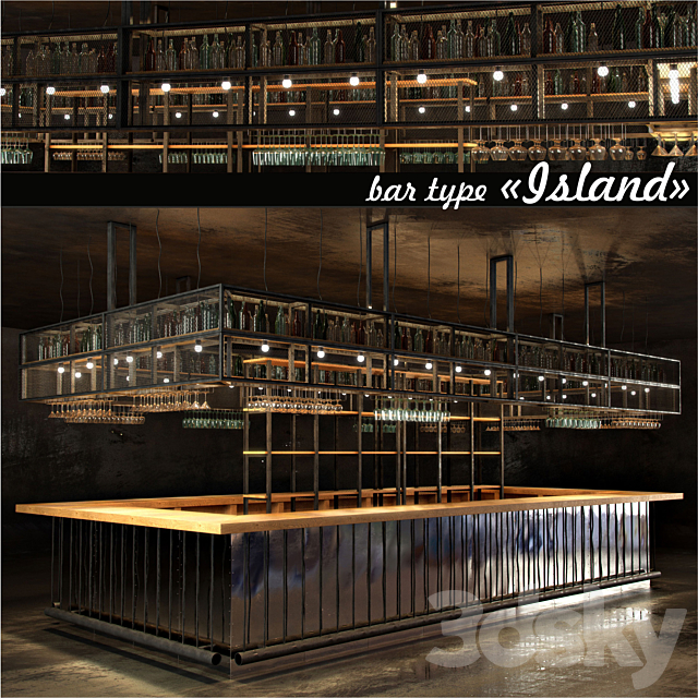 Bar “The Island” – Bar type “Island” 3DSMax File - thumbnail 1