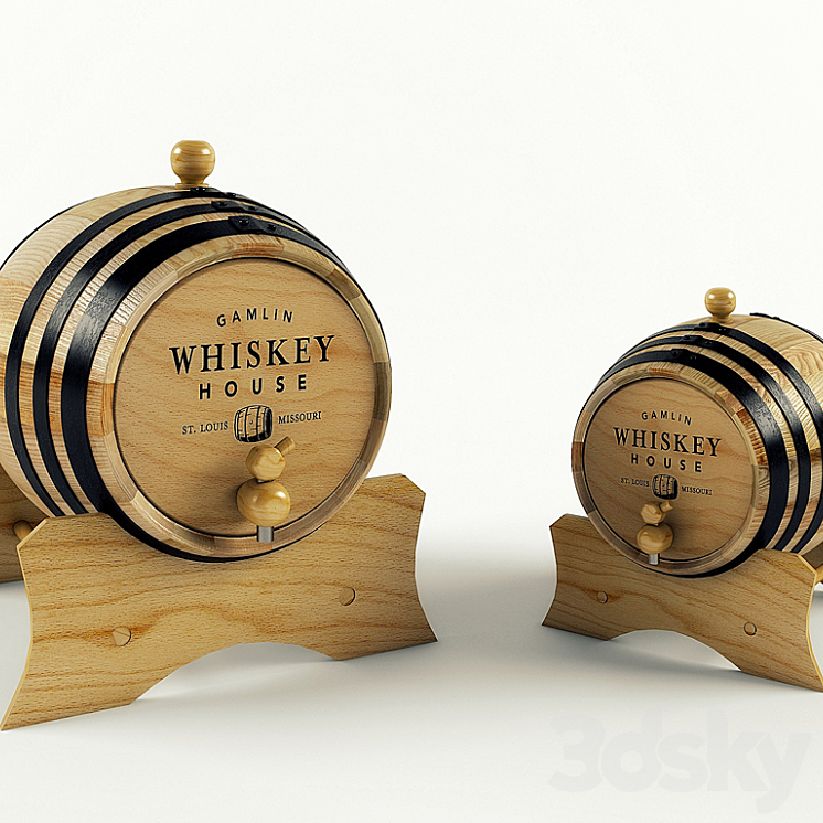 Barrel whiskey 3DS Max - thumbnail 1