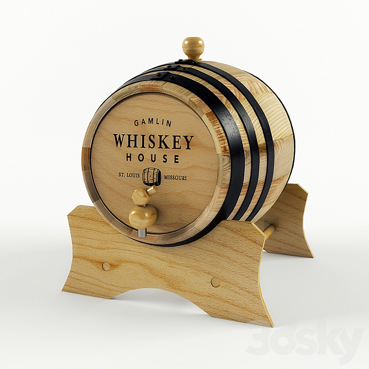 Barrel whiskey 3DS Max - thumbnail 2