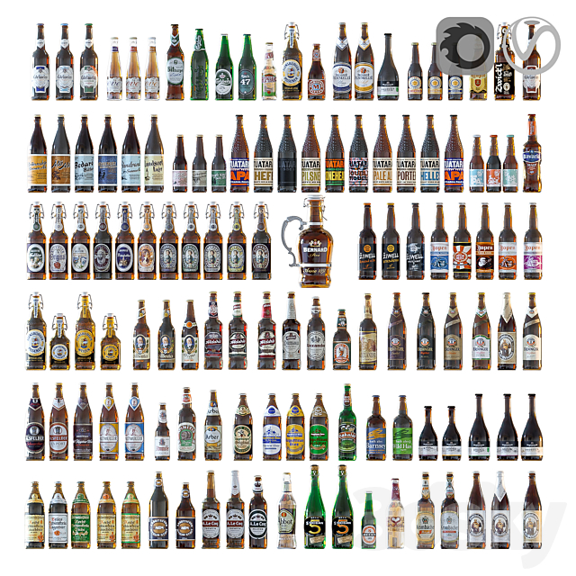 Beer bottles 3DS Max Model - thumbnail 2