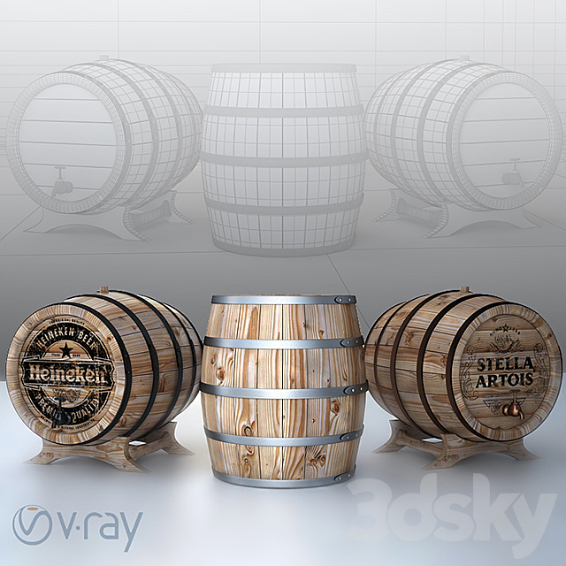 Beer cellar barrels 3ds Max - thumbnail 1