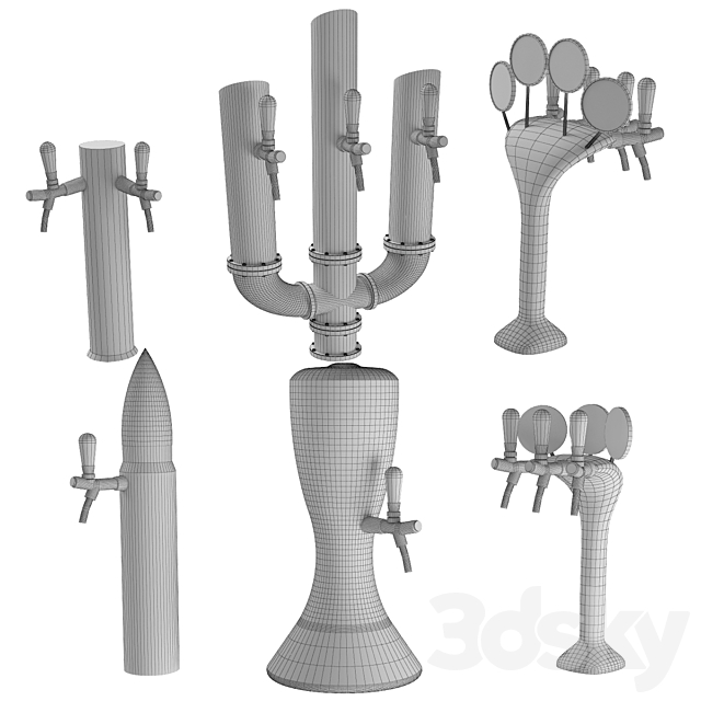 Beer equipment set 2 3ds Max - thumbnail 2