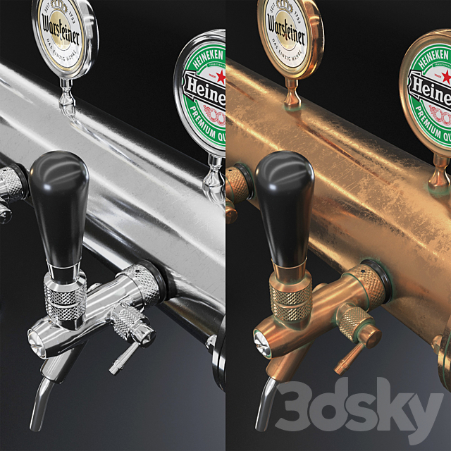 Beer tower & beer mugs 3DS Max Model - thumbnail 4