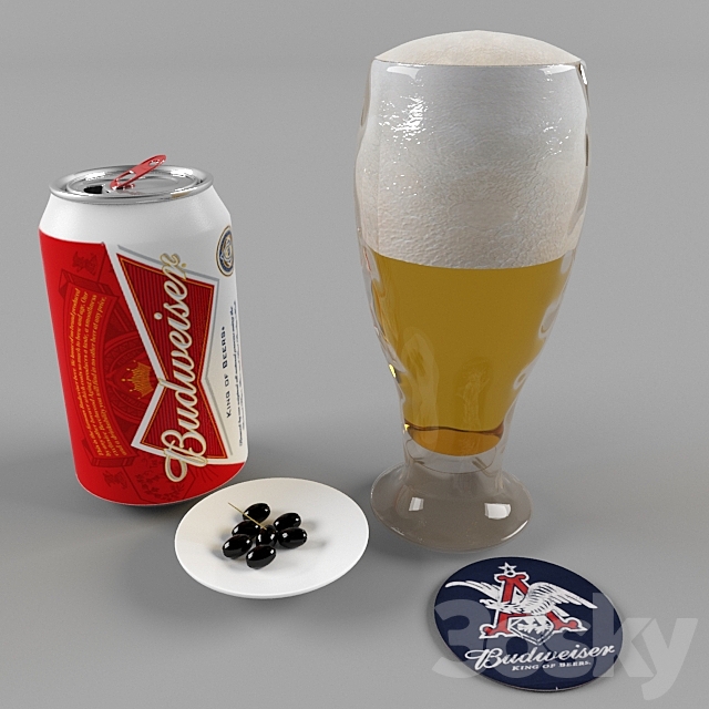 bierre budweiser 3ds Max - thumbnail 1