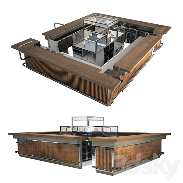 Big counter industrial 3DSMax File - thumbnail 1